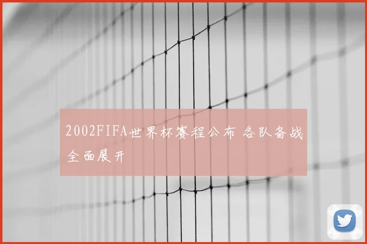 2002FIFA世界杯赛程公布 各队备战全面展开